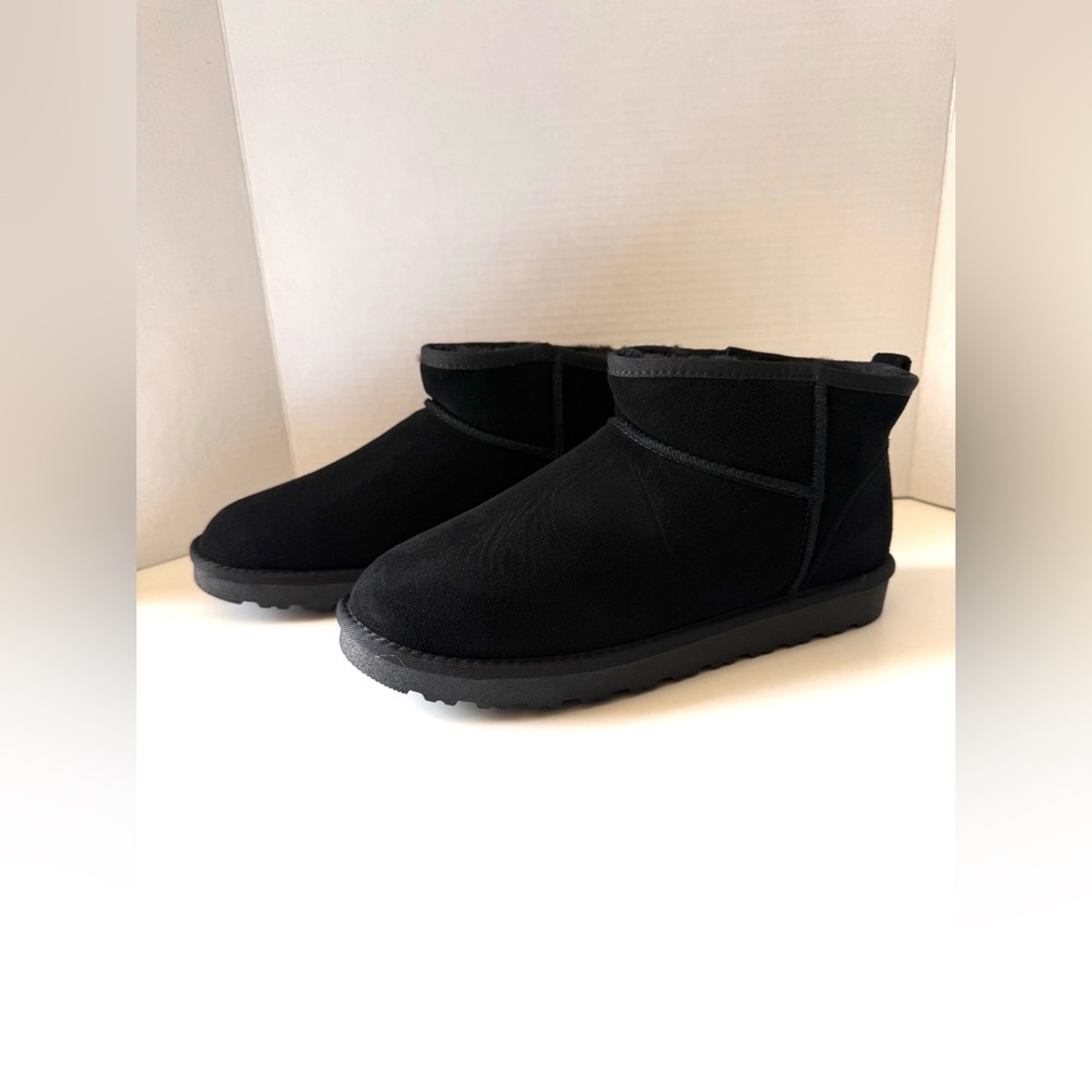 Bruno Marc Men's Black Suede Winter Boots / Slippers Size 9.5 New in Box